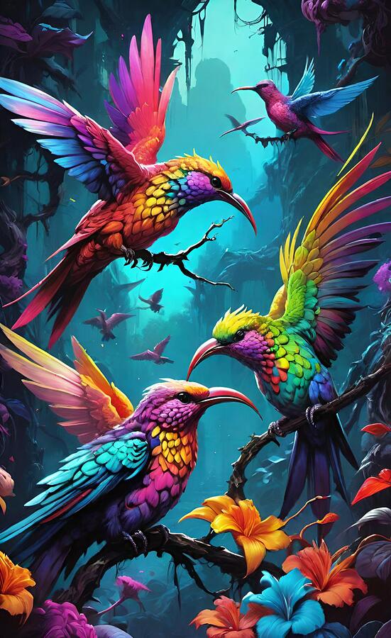 Bird Painting - Hummingbirds by John Palliser