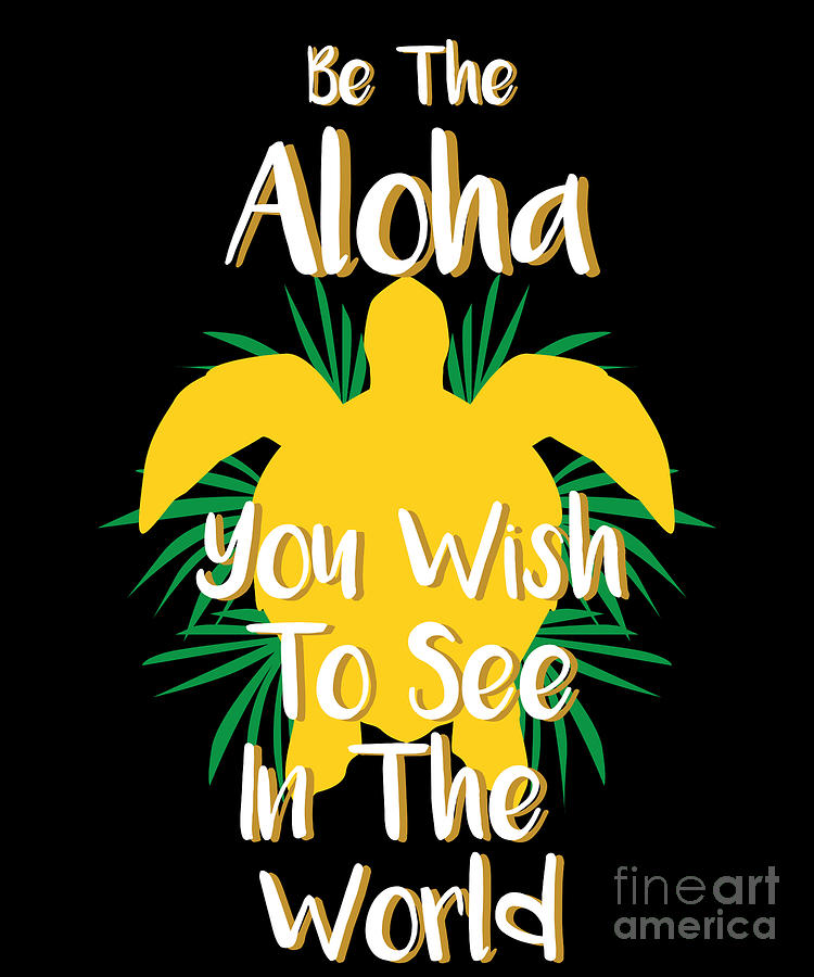 Turtle Drawing - Humorous Fun Loving Hawaii Turtle Aloha Vacation Gift  by Noirty Designs
