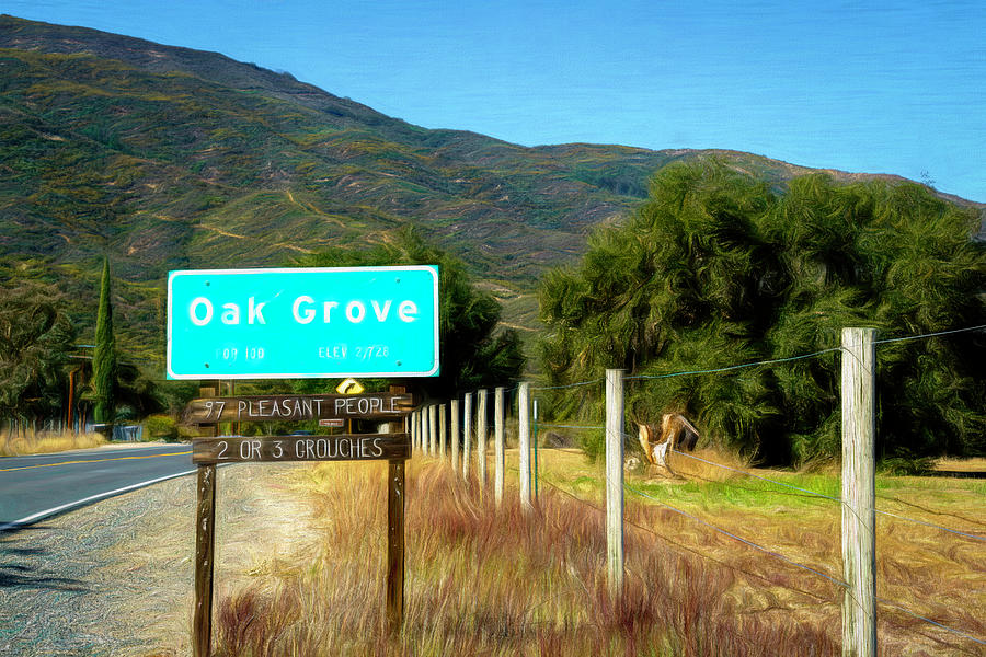 Humorous Oak Grove Highway Sign Photograph by Lindsay Thomson