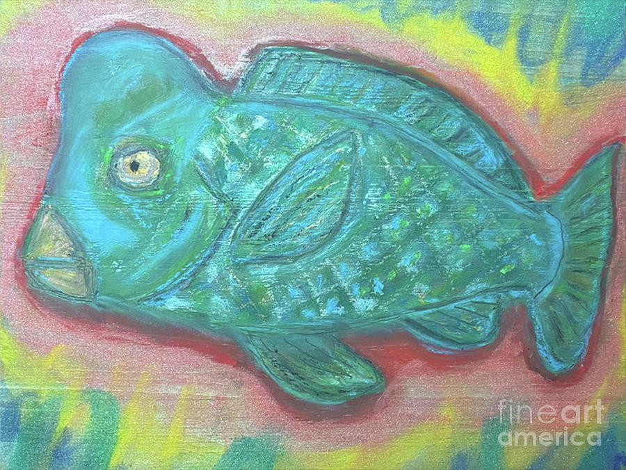 Hump Head Parrot Fish Drawing by Richard Merritts