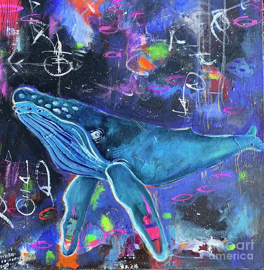 Humpback and Sigils Painting by Kim Heil