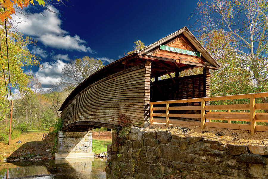 Humpback Covered Bridge in Autumn Colors Photograph by Norma Brandsberg
