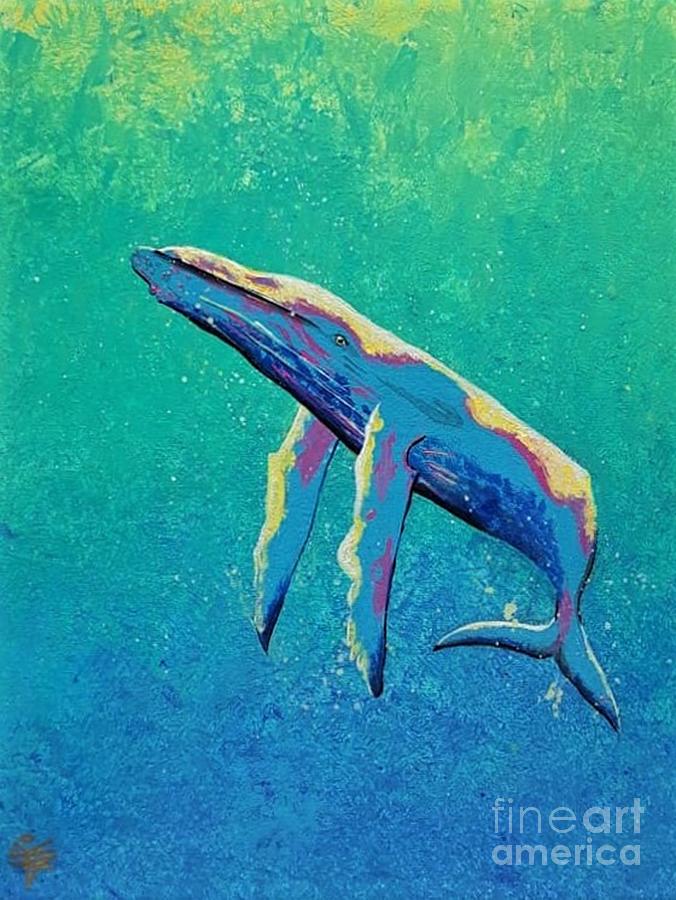 Humpback Whale Painting by April Reilly