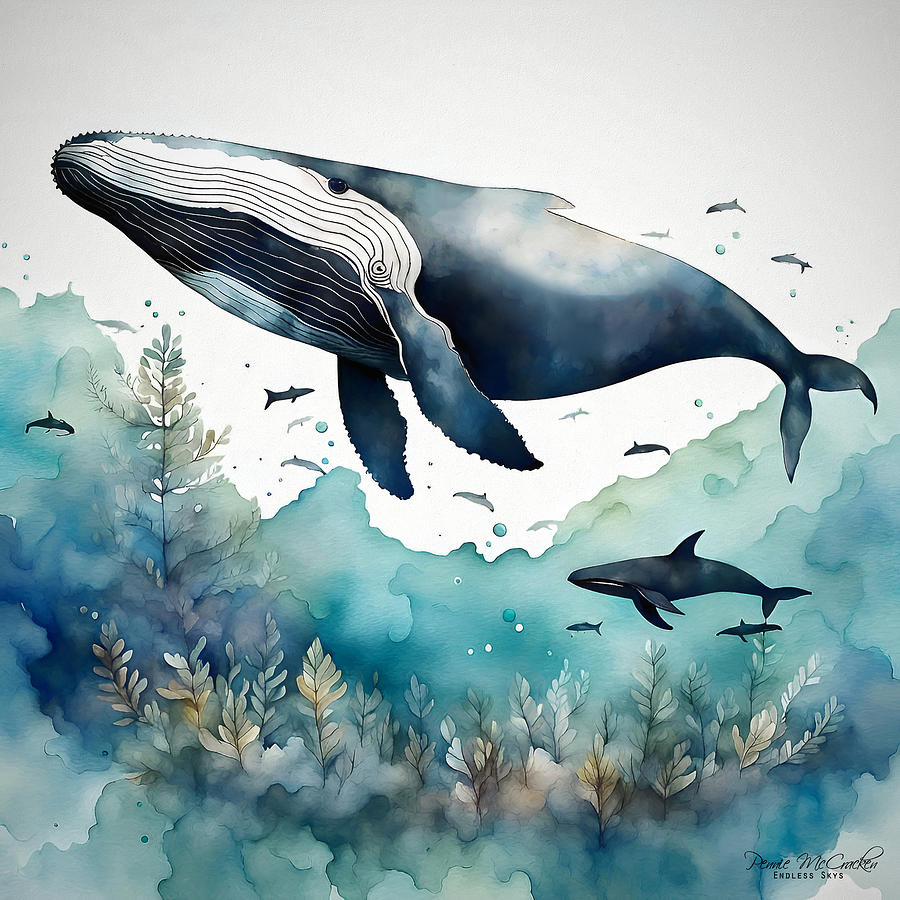 Humpback Whale Mixed Media by Pennie McCracken
