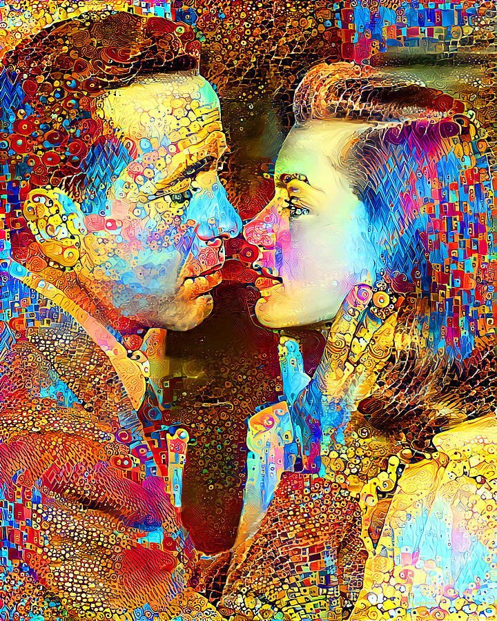 Humphery Bogart and Lauren Bacall in a Gustav Klimt World 20210708 Photograph by Wingsdomain Art and Photography