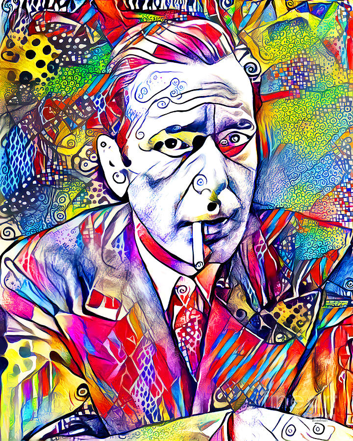 Humphrey Bogart in Contemporary Vibrant Colors 20201216v2 Photograph by Wingsdomain Art and Photography