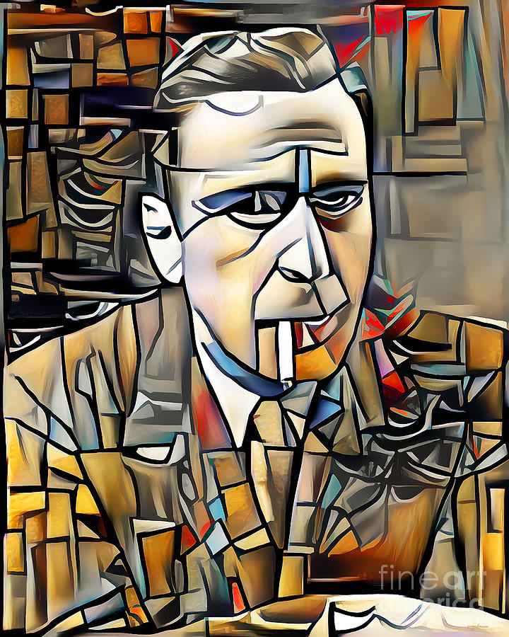 Humphrey Bogart In Vibrant Contemporary Cubism Colors 20210508 v2 Photograph by Wingsdomain Art and Photography