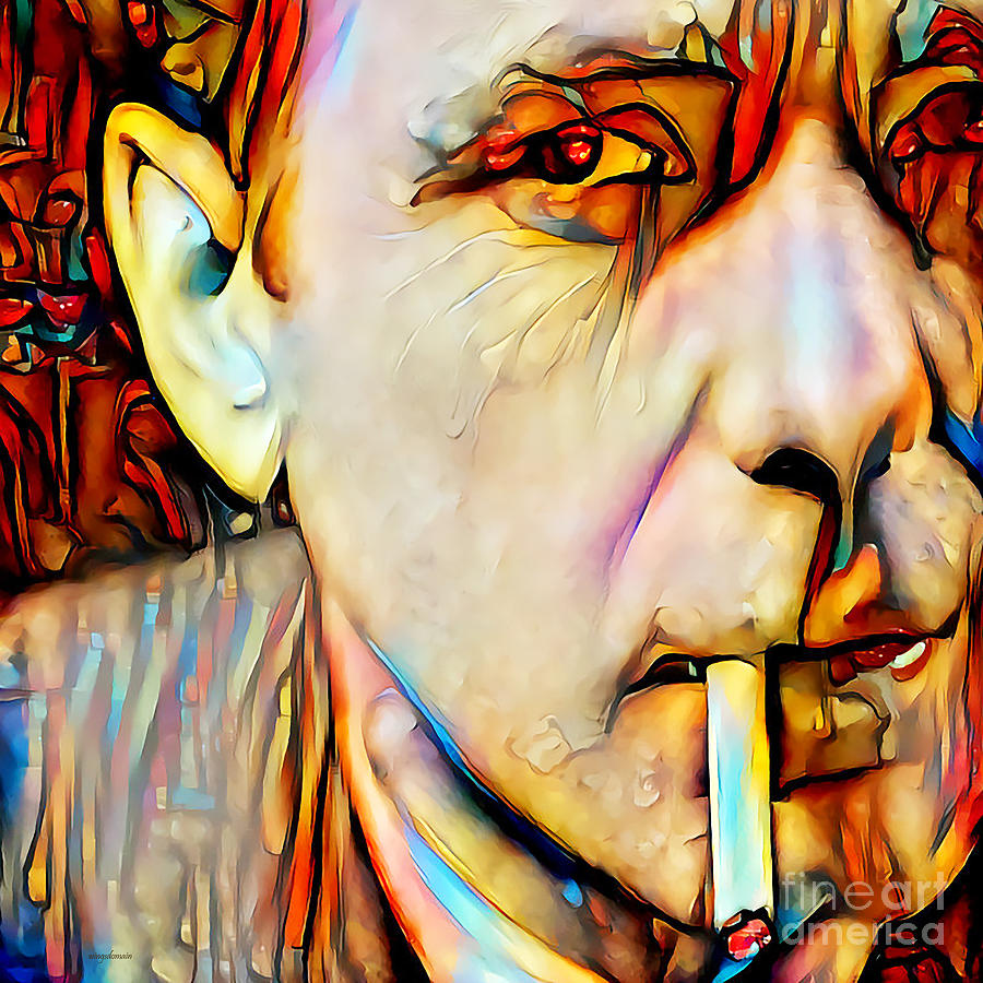 Humphrey Bogart In Vibrant Contemporary Primitivism Colors 20200711 square Photograph by Wingsdomain Art and Photography