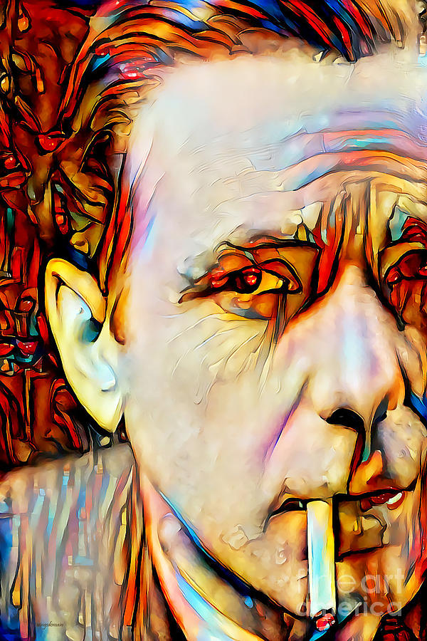Humphrey Bogart In Vibrant Contemporary Primitivism Colors 20200711 Photograph by Wingsdomain Art and Photography