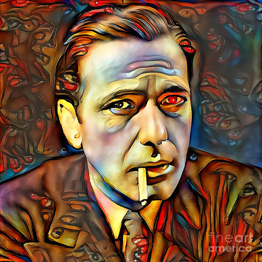 Humphrey Bogart In Vibrant Surreal Abstract 20200423 square Photograph by Wingsdomain Art and Photography