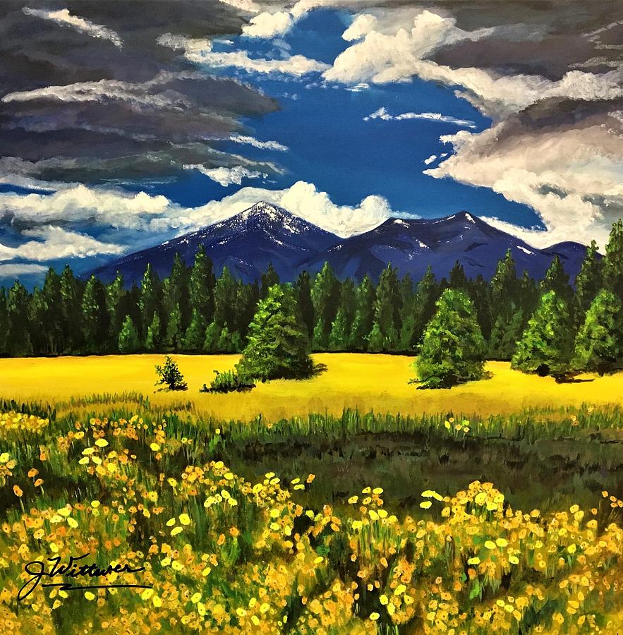 Humphreys Peak, Flagstaff, AZ Painting by Julie Wittwer