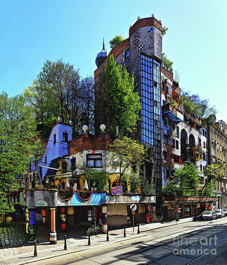 Hundertwasserhaus, Vienna Digital Art by Jerzy Czyz