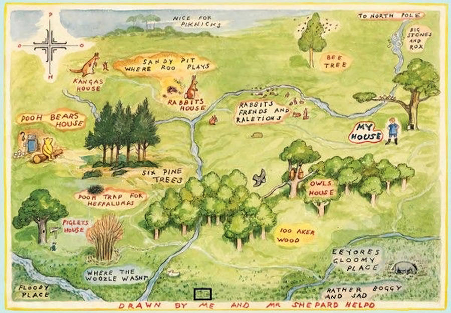 Hundred Acre Woods Map Photographic Print Painting by Amelia Stevens