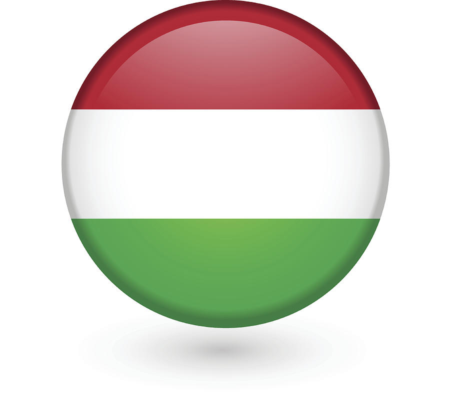 Hungarian flag vector button Drawing by Sndr