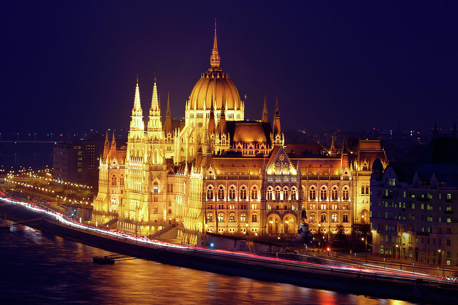 Hungarian Parliament, Budapest At Night Photograph by Douglas Taylor