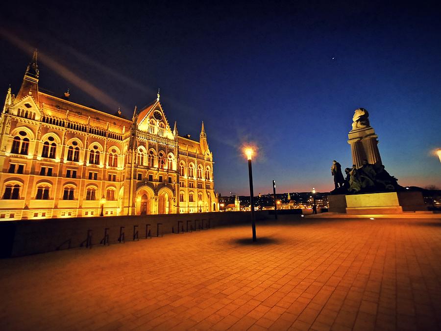 Hungarian Parliament Building At Night Photograph