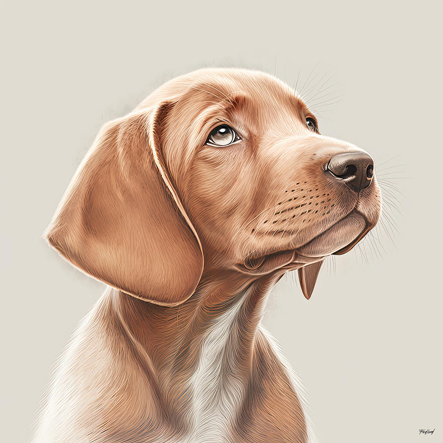 Hungarian Viszla Puppy Digital Art by Fred J Lord