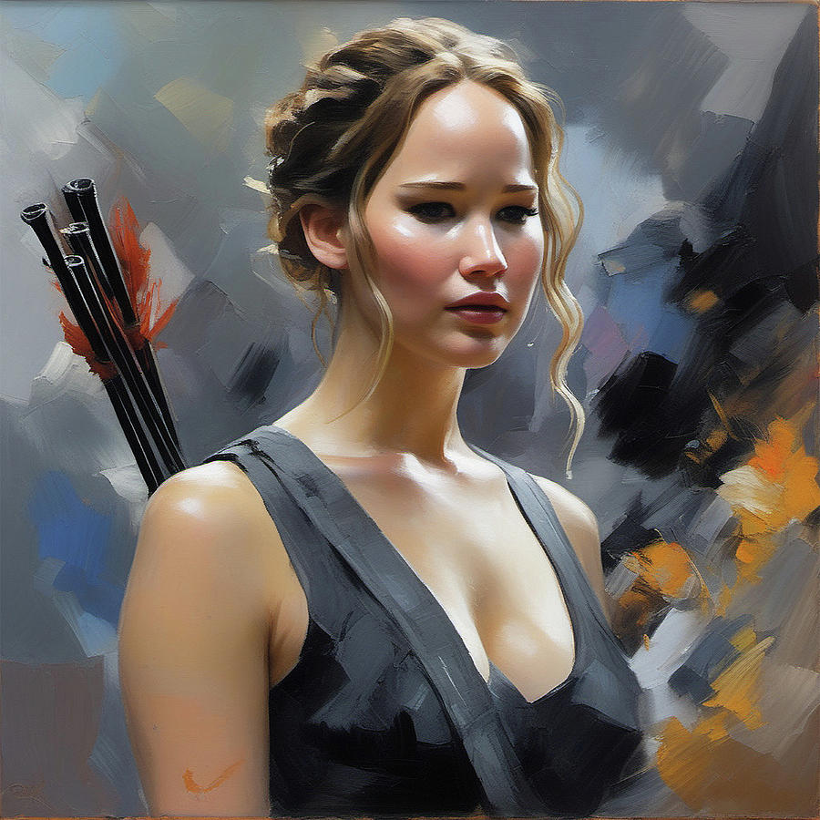 Jennifer Lawrence Digital Art - Hunger by James Barnes