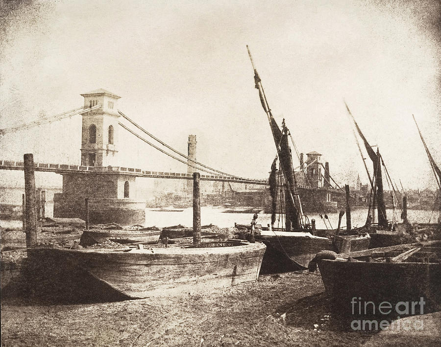 Hungerford Bridge, c1845 Photograph by William Henry Fox Talbot