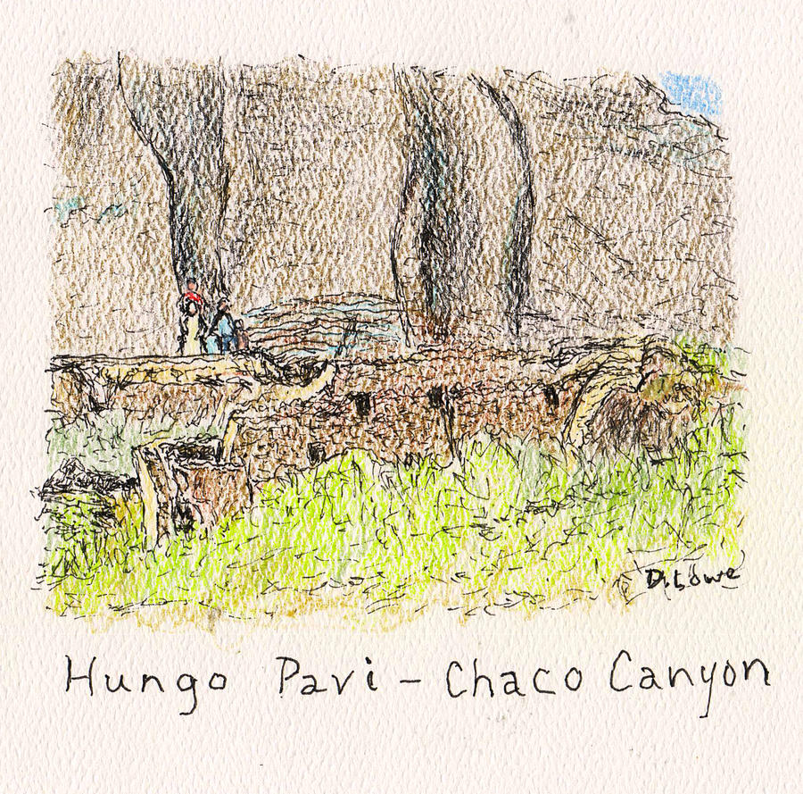 Hungo Pavi Ruins in Chaco Canyon Drawing by Danny Lowe - Fine Art America