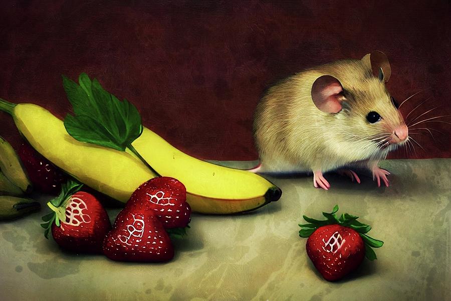 Hungry Little Mouse Digital Art by Ally White