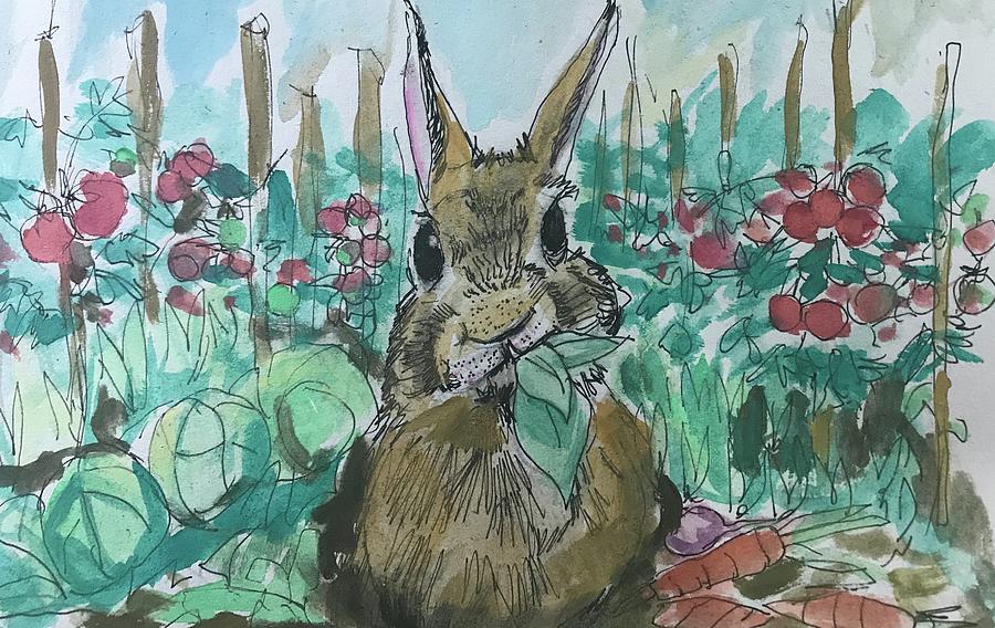 Hungry Rabbit Painting by Eileen Backman