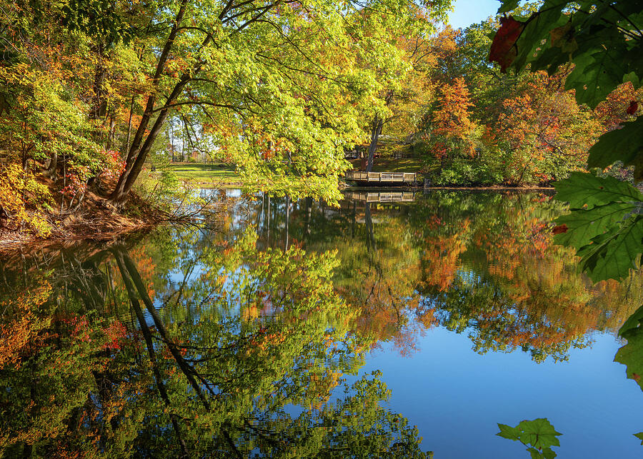Autumn Reflections by the Lake Photograph - Hunsickers Grove Fall Series 02 by Jason Fink