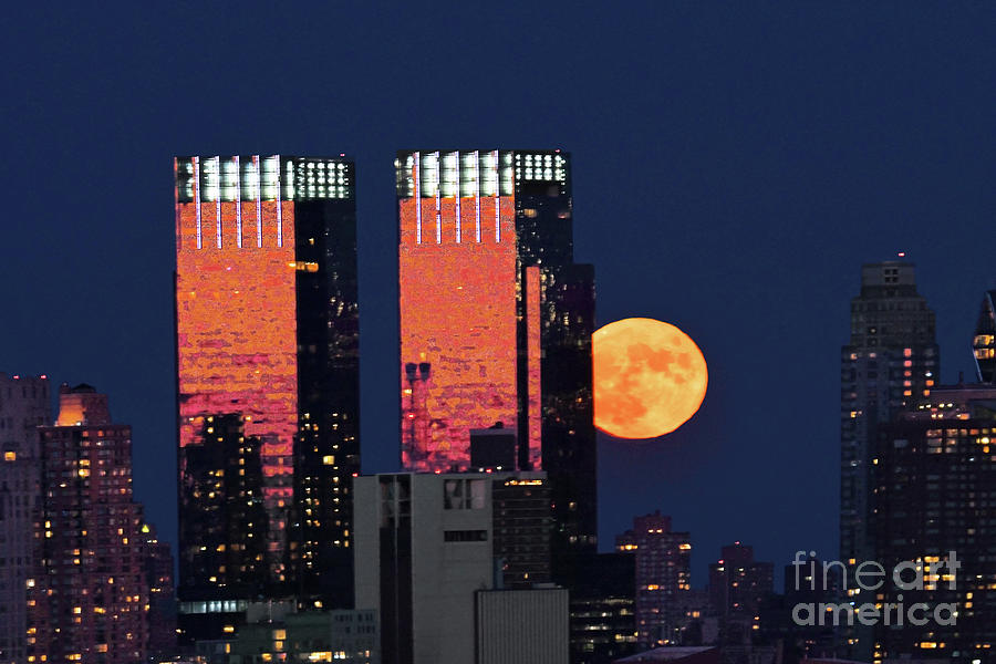 Hunter Moonrise And Sundown Towers Nyc Photograph