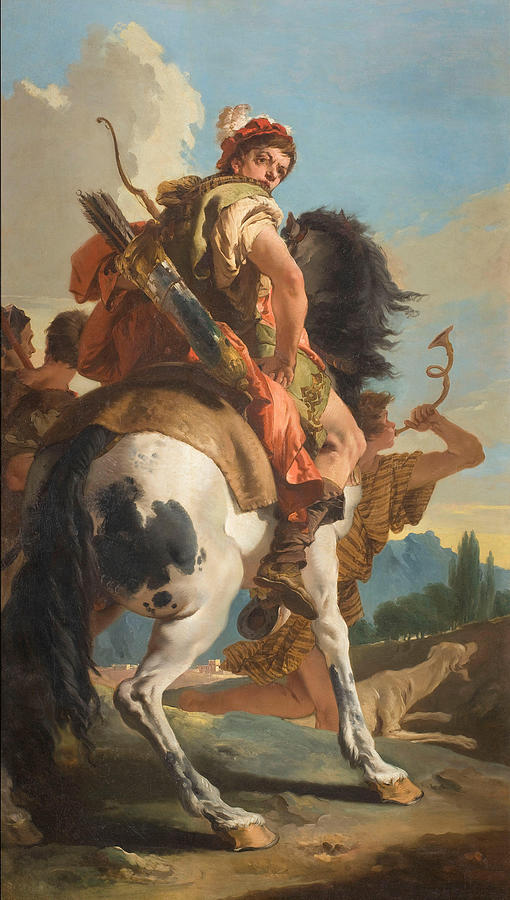 Giovanni Battista Tiepolo Painting - Hunter on Horseback  by Giovanni Battista Tiepolo