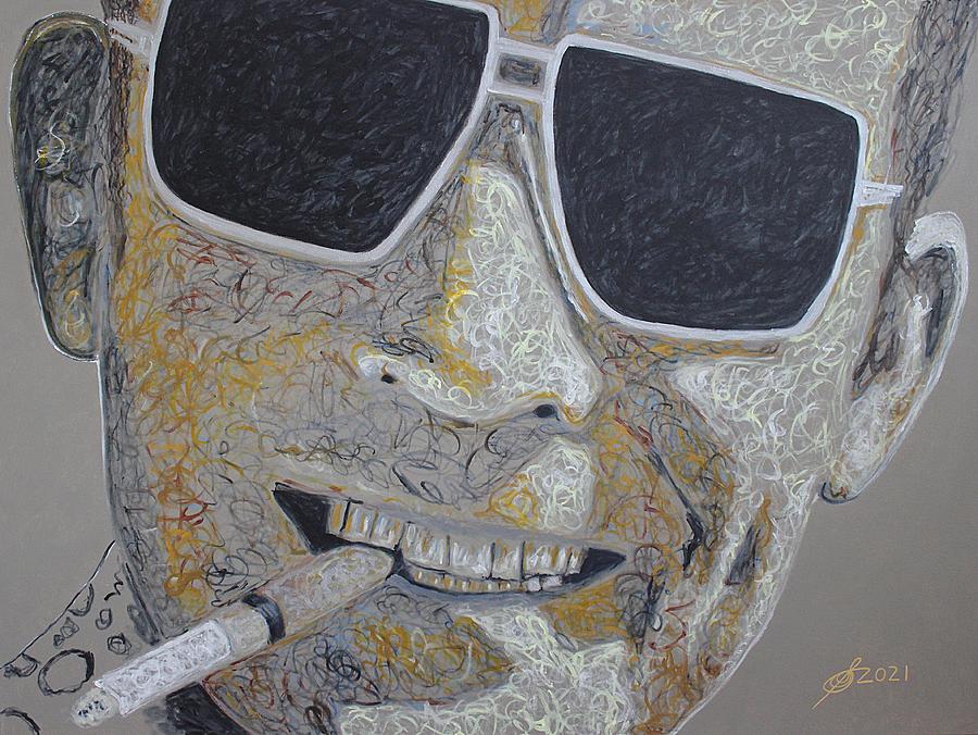 Hunter S Thompson Painting by Sol Luckman