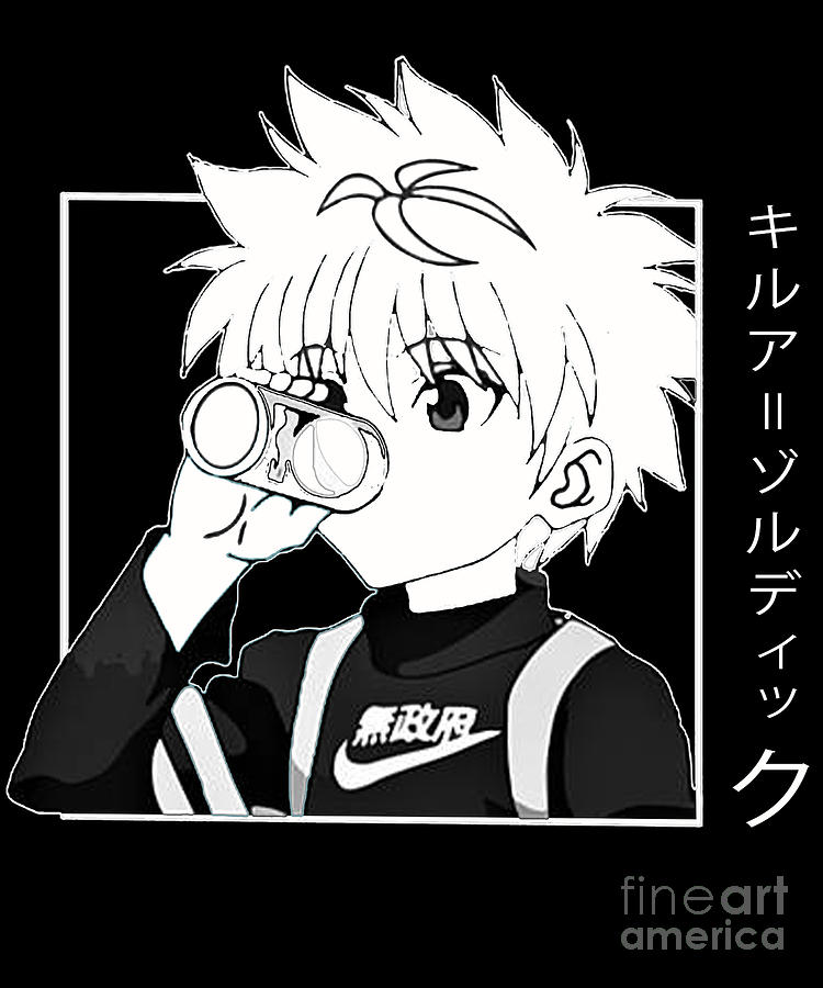 Hunter x Hunter Killua Zoldyuc Drinking Soda Drawing by Fantasy Anime