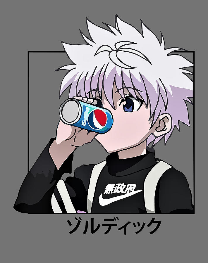 Hunterxhunter Merch Hunter X Hunter Hxh Killua Drink Peps white Digital ...