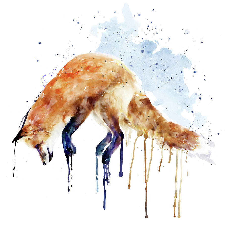 Fox Painting - Hunting Fox  by Marian Voicu