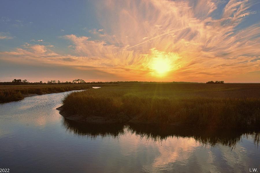 Sunset Photograph - Hunting Island South Carolina Marsh At Sunset by Lisa Wooten