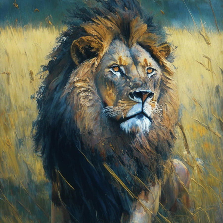 Hunting Lion Painting by Jack Rey Locsin - Fine Art America