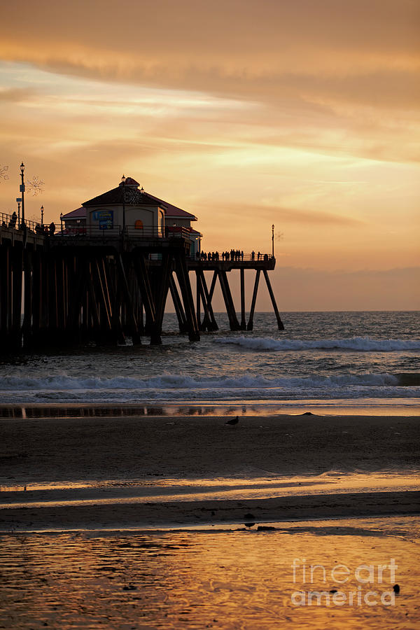 Huntington Beach Pier at Sunset Photograph by James Moore