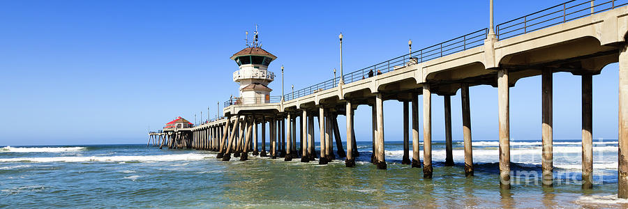 Huntington Beach Pier California Panorama Photo Photograph by Paul Velgos