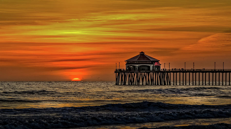 Huntington Beach Pier Sunset Photograph by Blair Ball | Fine Art America