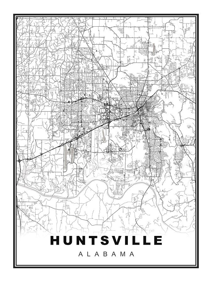 Huntsville Map Digital Art by Ipsita Das - Fine Art America