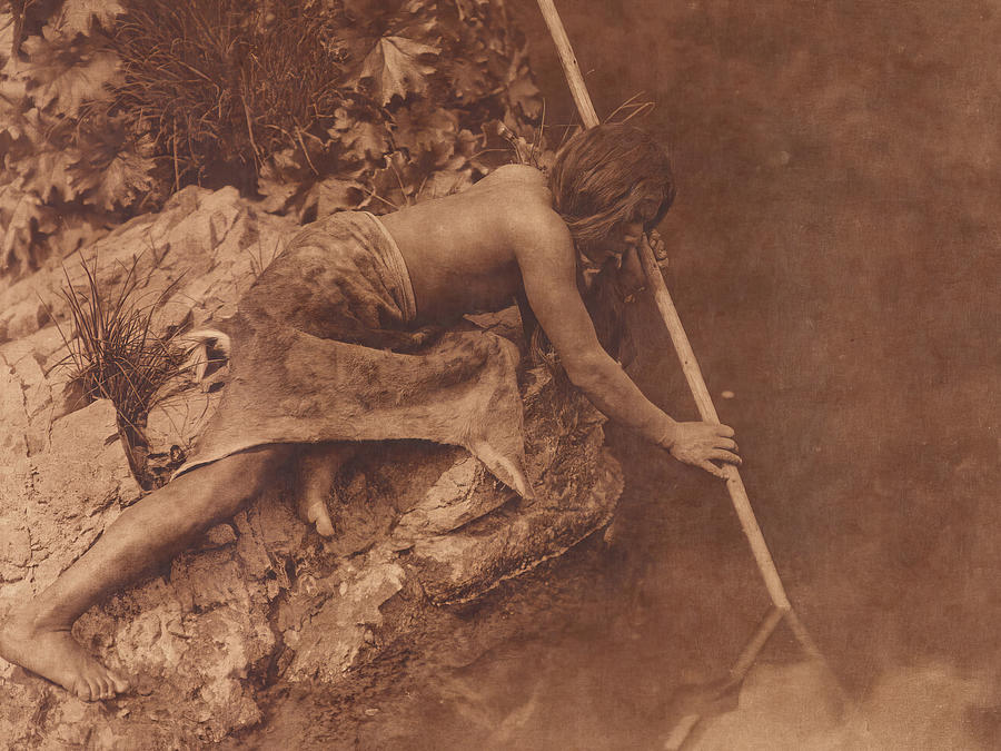 Hupa Fisherman 1923 Photograph by Edward S Curtis Hupa Fisherman 1923 Photograph by Edward S Curtis