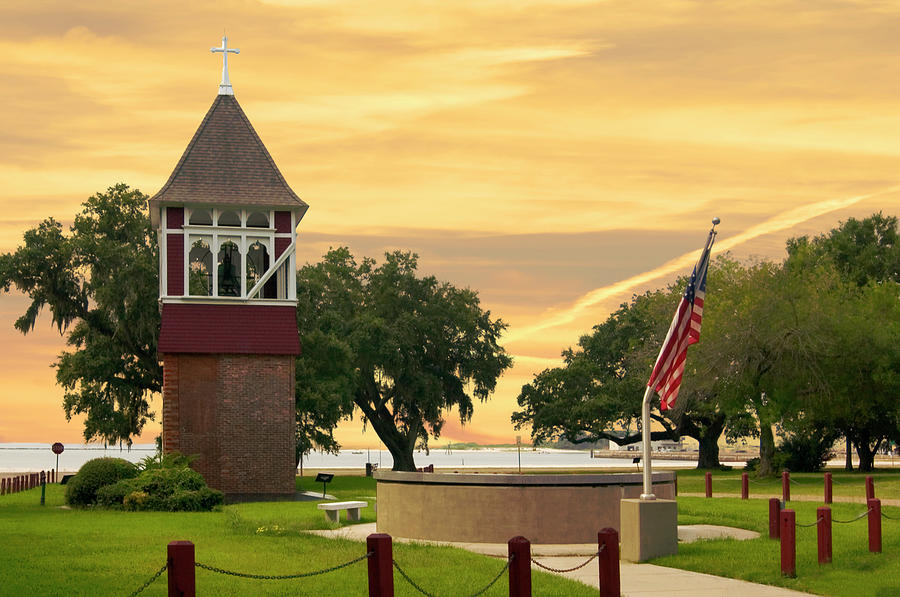 Hurricane Camille Memorial Biloxi Sunset Photograph by Bob Pardue