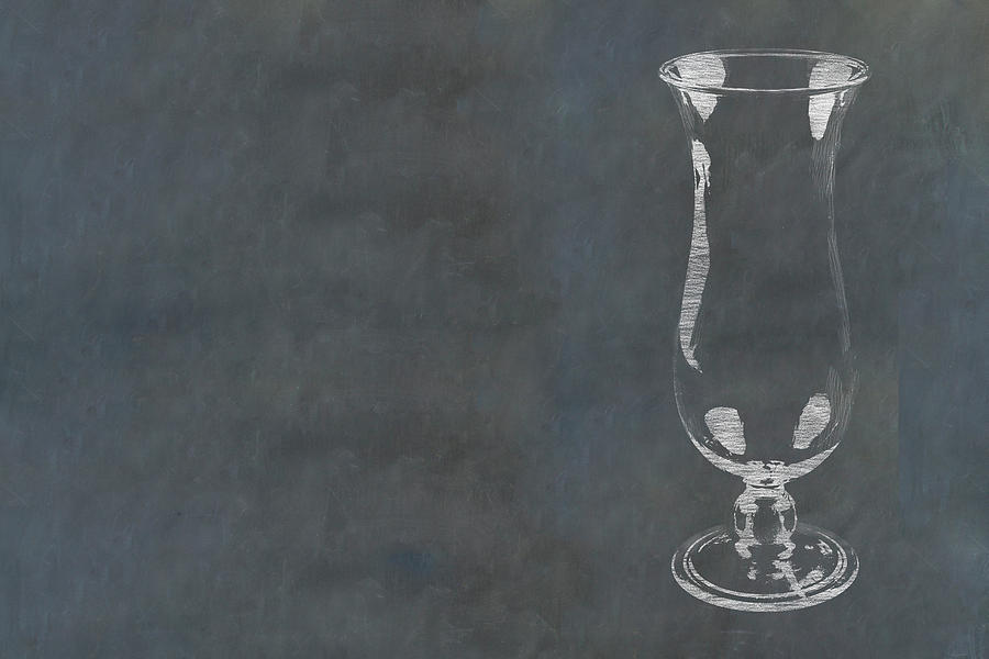 Hurricane Glass Sketched In Chalk On Blackboard Photograph