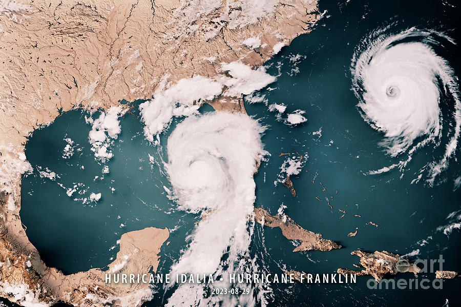 Hurricane Idalia 2023 Cloud Map Gulf of Mexico 3D Render Neutral ...