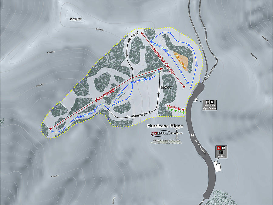 Hurricane Ridge Ski Resort Map Powder Addicts 
