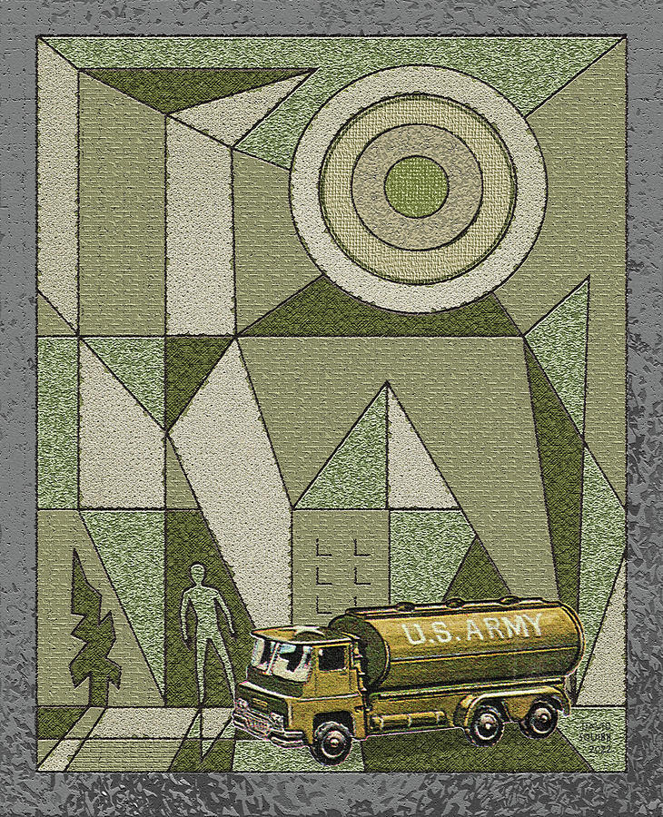 Husky Trucks / Army Tanker Digital Art by David Squibb