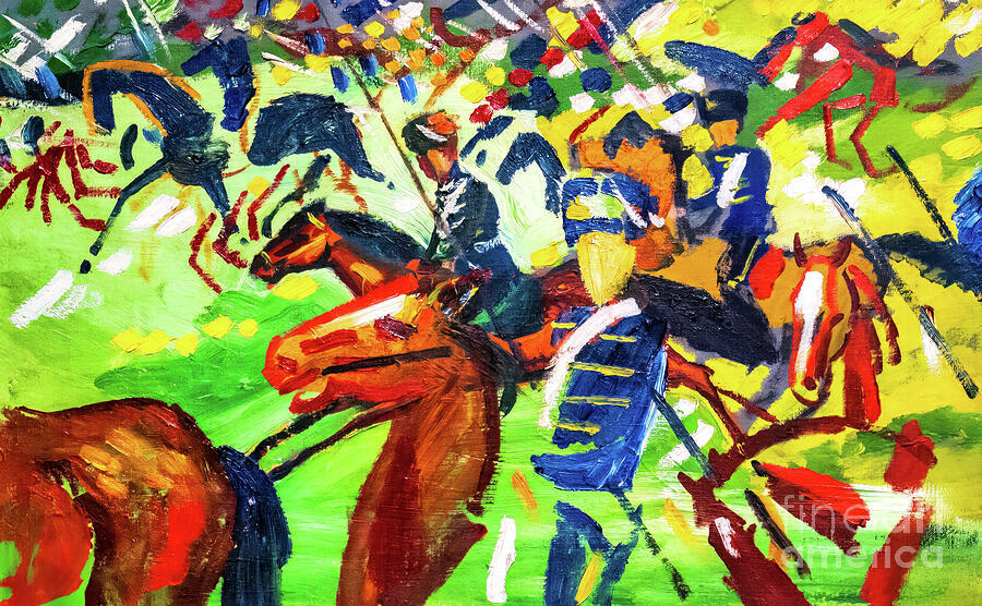 Hussars on a Sortie by August Macke 1913 Painting by August Macke