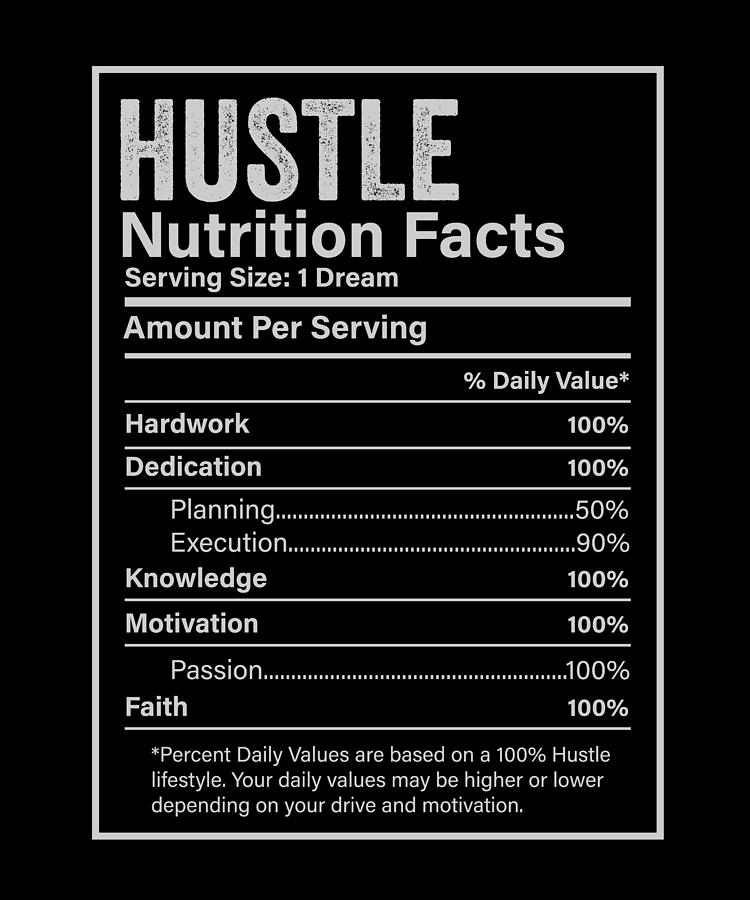 EVERYDAY HUSTLE BLACK TEXT' Poster, picture, metal print, paint by