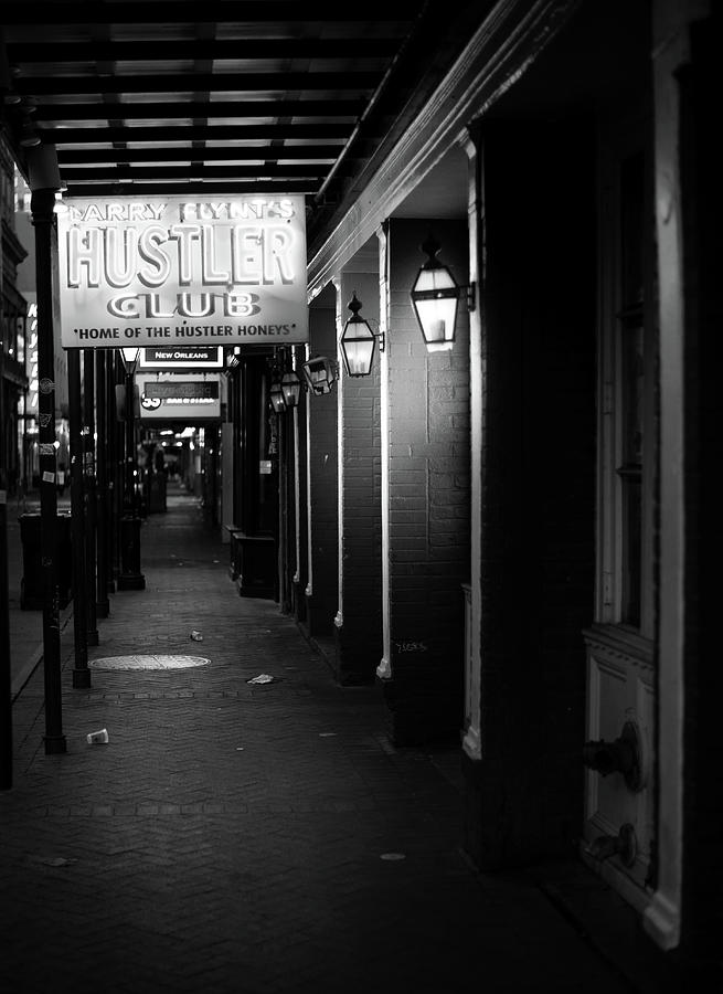 New Orleans Photograph - Hustler Club In Black and White by Greg and Chrystal Mimbs
