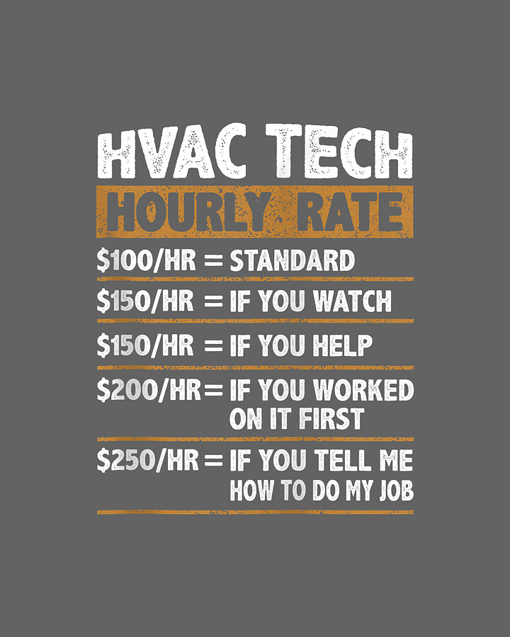 Hvac Tech Hourly Rate Funny Hvac Technician Digital Art by Arashh Riia