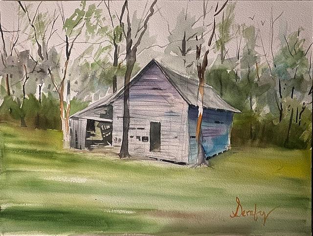HWY 74 Barn Painting by Scott Serafy